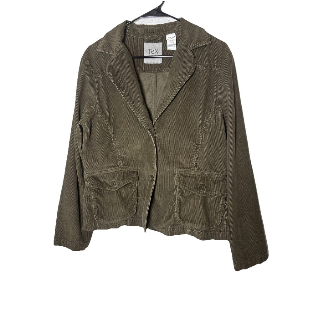 TeX by Max Azria Classic ribbed corduroy blazer/jacket  flap pockets size 12